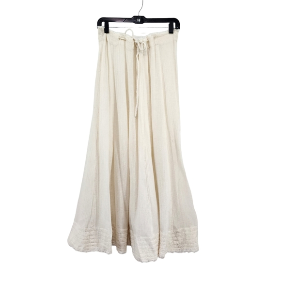 Krista Larson Women's Vintage Gauze Drawstrings Maxi Skirt
